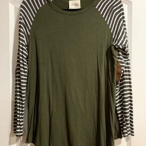 Ella Mara Olive and Striped Tee